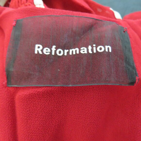 REFORMATION Dane Midi Dress in Freddie Red Floral Smocked Boho - Size S - Picture 15 of 16